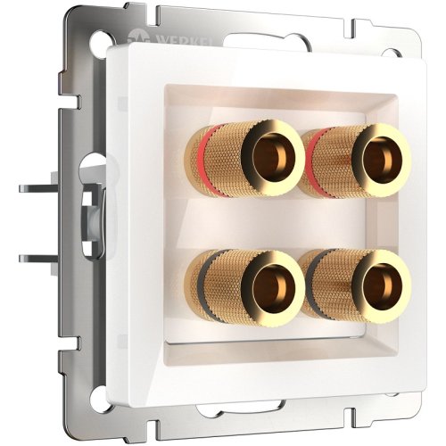 Розетка аудио без рамки Werkel 2-м. белый глянцевый картинка